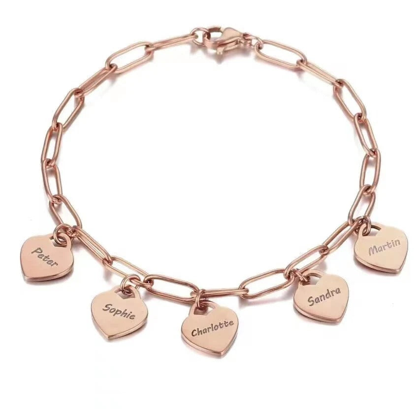 Bracelet With Heart Pendants