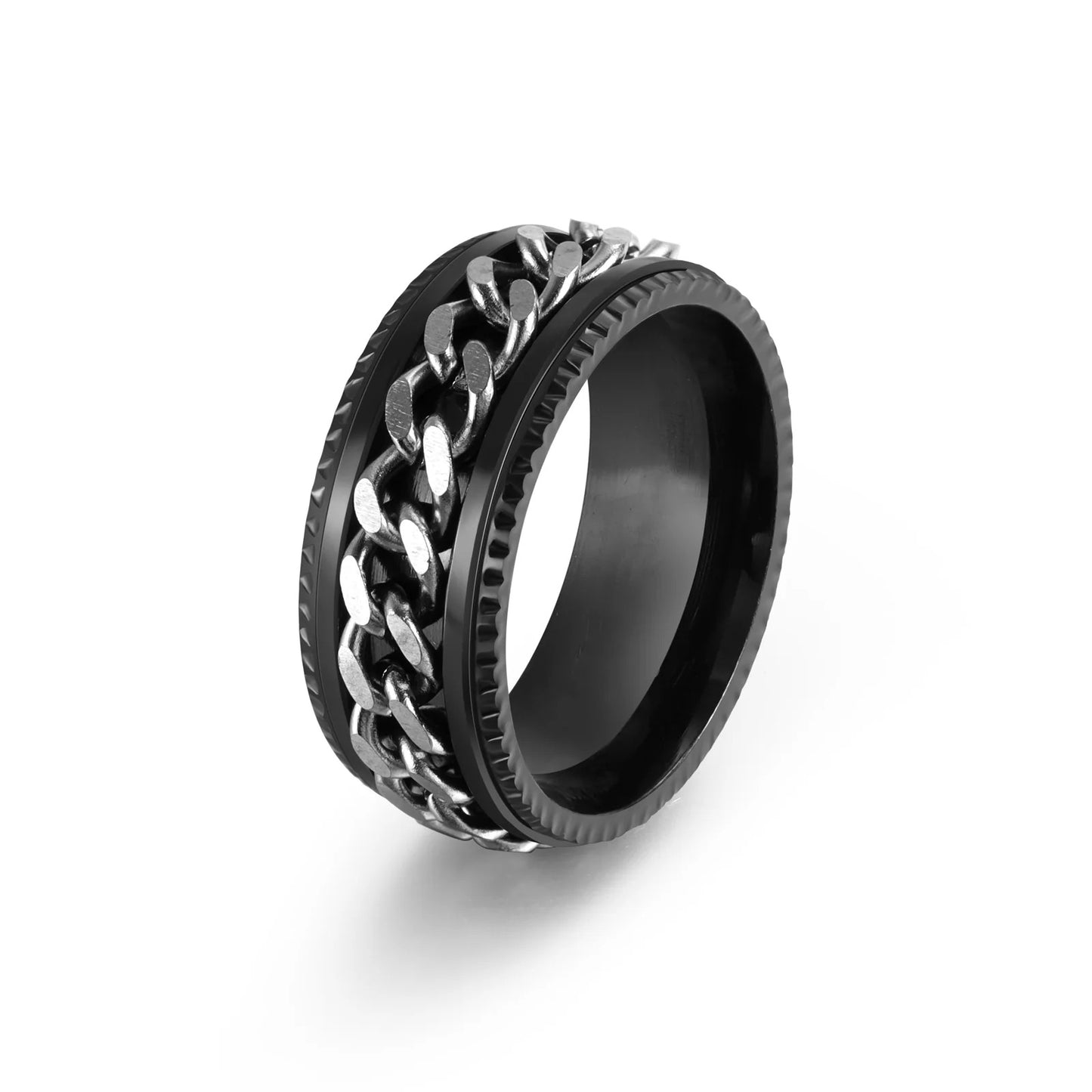 Black Rotating Bottle Opener Ring