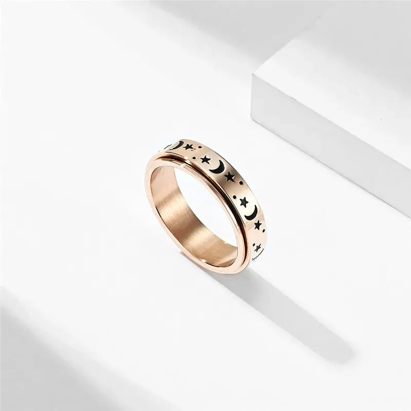 Moon and Star Anxiety Ring