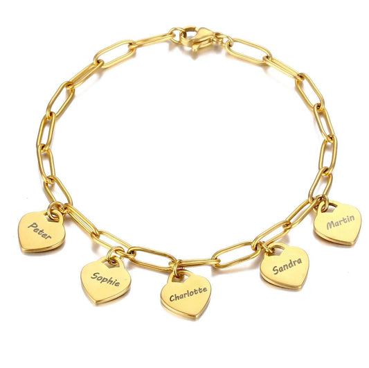 Bracelet With Heart Pendants