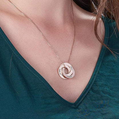Necklace with Intertwined Name Circles