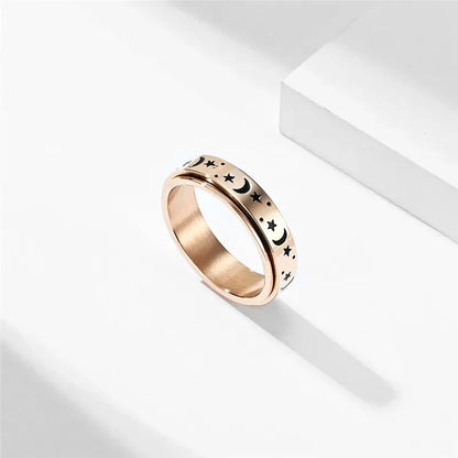 Moon and Star Anxiety Ring